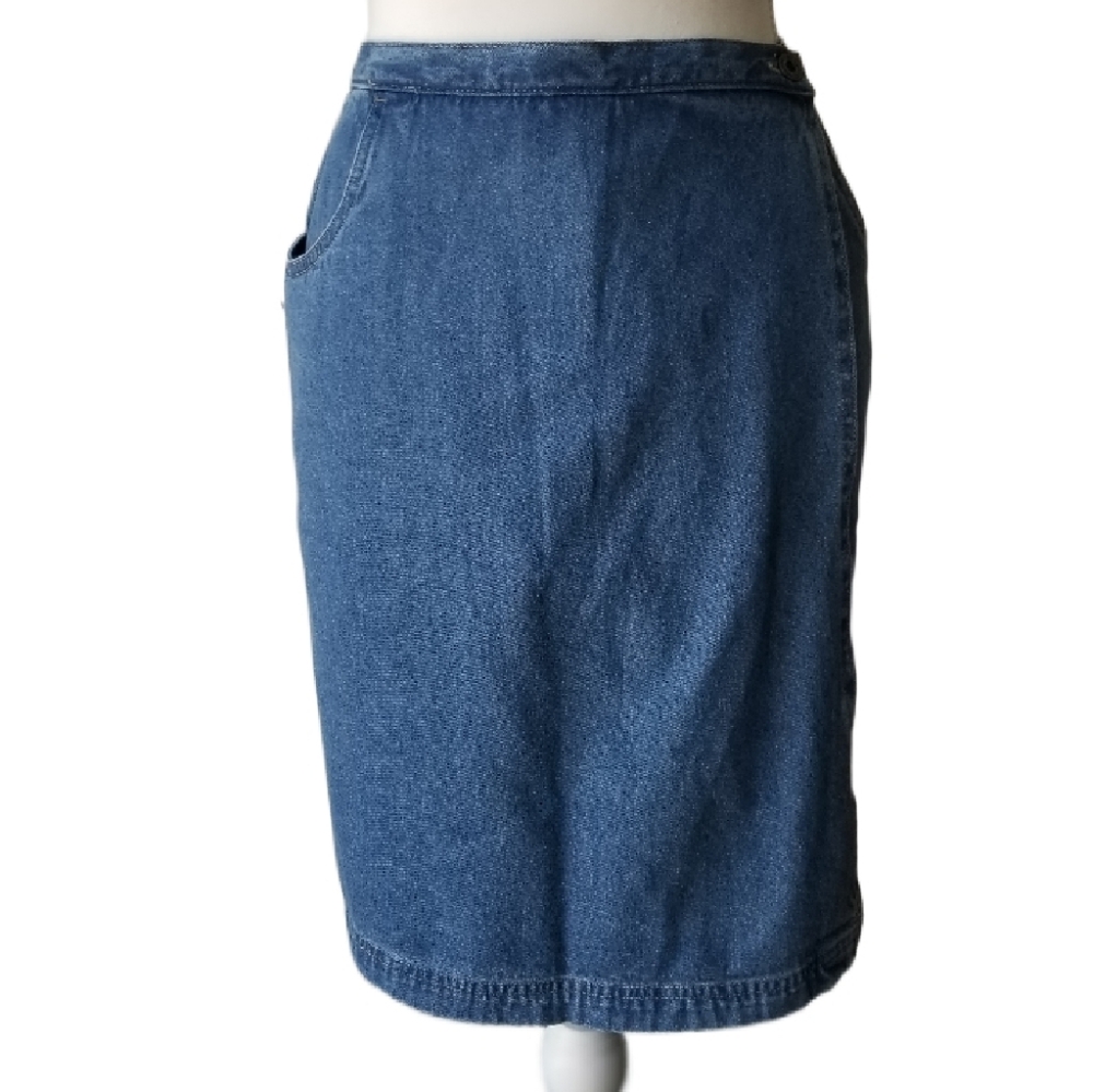 NWOT St John's Bay Sporty Retro Women's Casual Comfy Tall Denim Skort  16T